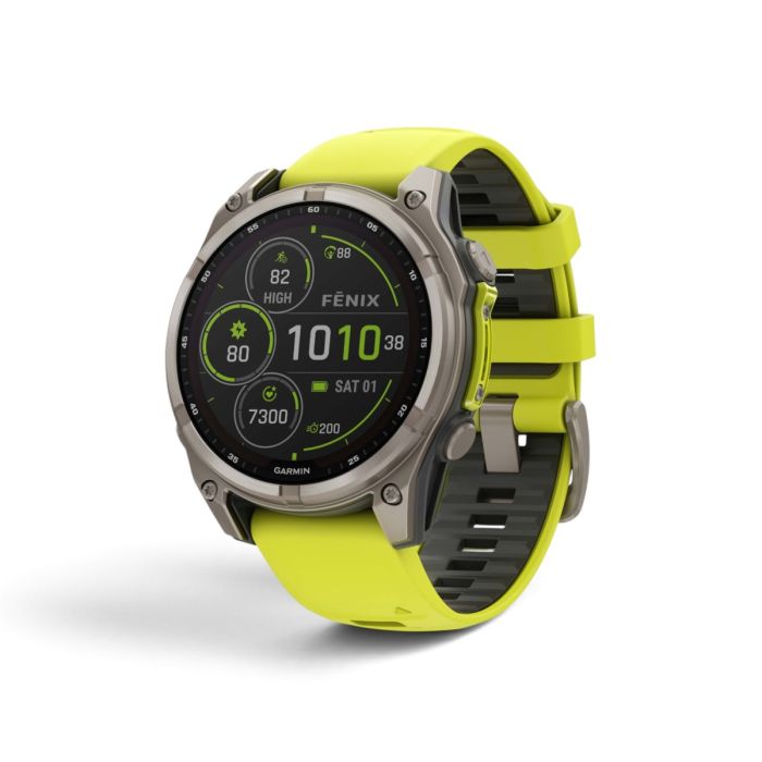 Garmin fēnix 8 - 47 mm Solar Sapphire Gul/Gr&aring; &ndash; Multisport GPS-ur, Topmodel