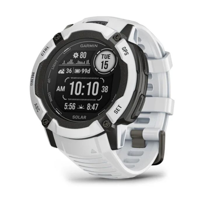 Garmin Instinct 2X Solar GPS-Sportsur (&asymp;51 mm) Hvid &ndash; Robust Unisex Ur til Aktiv Livsstil, Solopladning