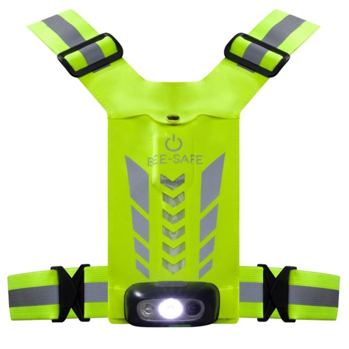 Bee-Safe Led Harness USB Phone Pocket Glow Grøn Unisex
