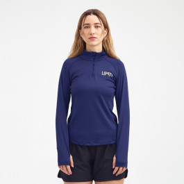 Moderate Half Zip Long Sleeve  Blå