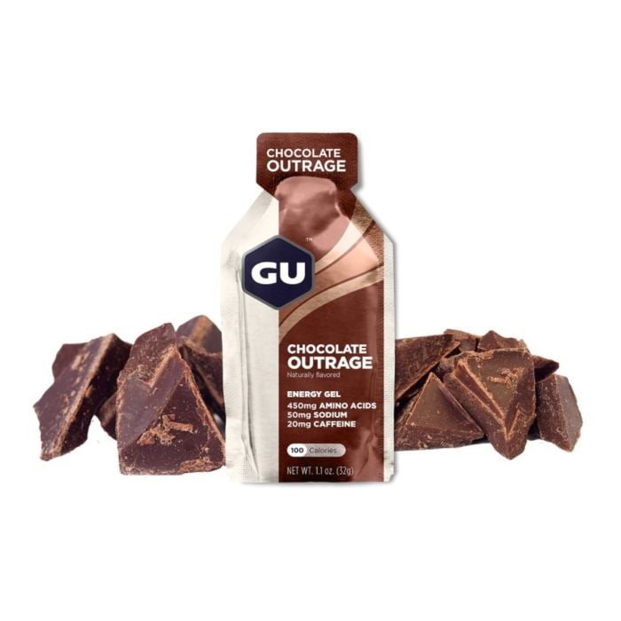 GU Energy Gel Chocolate Outrage - Energi-gel til løb, optimal præstation og hurtig energi