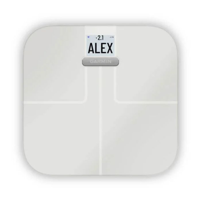 Garmin Index S2 Smartvægt – præcis kropssammensætning, 4 brugere, WiFi/Bluetooth, Garmin Connect, ca. 320 x 300 x 20 mm, farve: sort/glas – Løbeshop